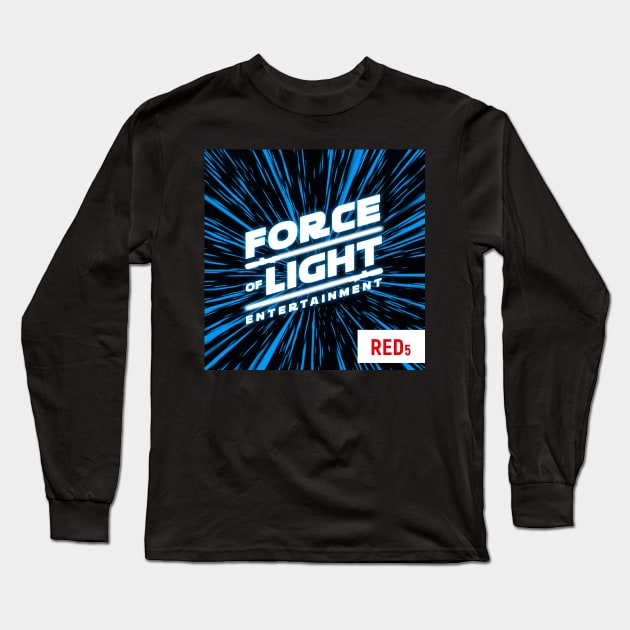 Force of Light Entertainment Logo 3 Red 5 Long Sleeve T-Shirt by Force Of Light Entertainment 